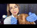 ASMR Doctor Scalp Lice Check Inspection Exam Roleplay Medical Examination Glove Sounds Massage