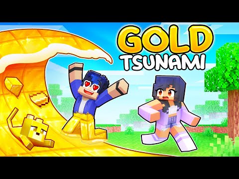 Aphmau - Surprised By A GOLDEN TSUNAMI In Minecraft!