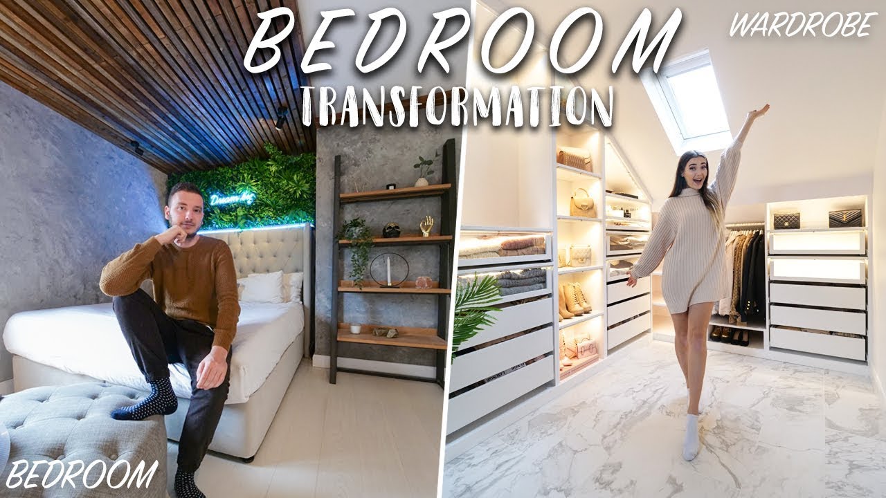 EXTREME BEDROOM TRANSFORMATION! & DIY WALK IN WARDROBE