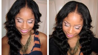 Blending NATURAL Hair w/ STRAIGHT Extensions (No Heat Method)