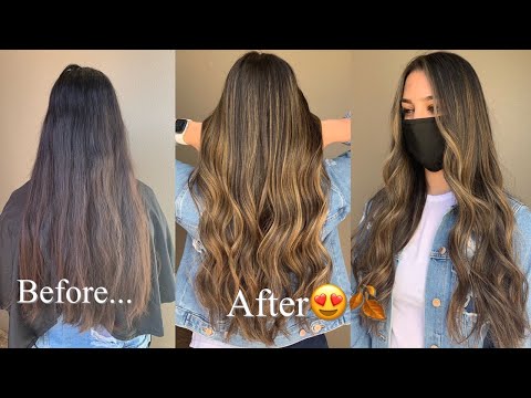 HOW TO ACHIEVE A BALAYAGE WITH BABY LIGHTS | Blonde me...