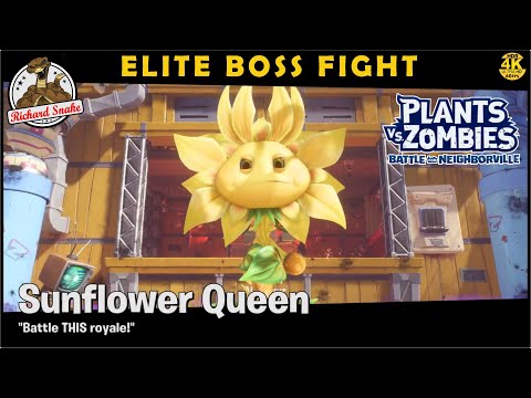 PvZ 3: Battle for Neighborville Sunflower Queen Elite Boss Fight (Garden Ops) Gameplay