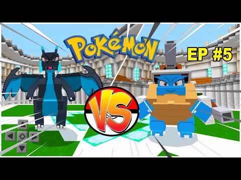 MEGA BLASTOISE VS MEGA CHARIZARD! FLYING GYM DUEL! MINECRAFT POKEMON JOURNEY EP #5