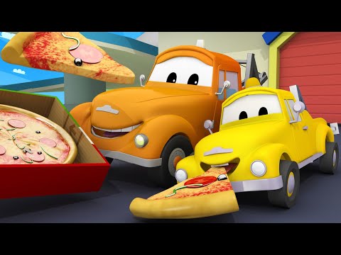 Toms Autowaschanlage -  Hektor der Helikopter hustet ! - Lastwagen Zeichentrickfilme für Kinder 🚓 🚒