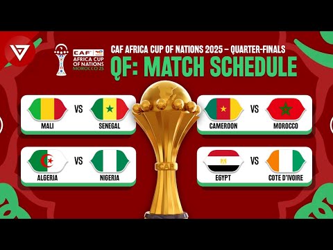 🔴Quarter-Finals CAF Africa Cup of Nations 2025: Match Schedule & Fixtures Today