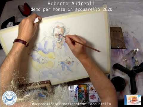 Roberto Andreoli Demo in Sala Maddalena a Monza in Acquarello2020