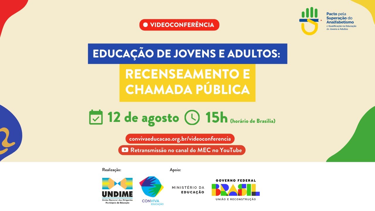 Educação de Jovens e Adultos: recenseamento e chamada pública