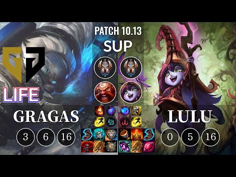 GEN Life Gragas vs Lulu Sup - KR Patch 10.13