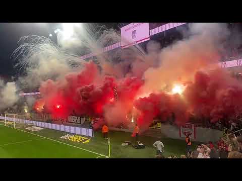 Massive  pyro!!  Entrance players Royal Antwerp Football Club VS KRC Genk.