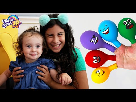 Maria Clara e JP ensinam as cores para a Baby Sophia com balões | Learn Colors With Balloons