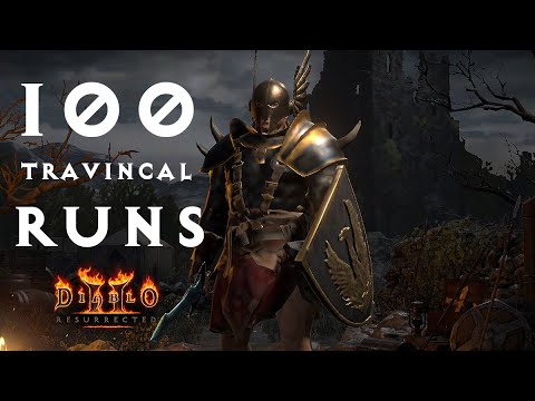 100 TRAVINCAL RUNS with a WHIRLWIND BARB in Diablo 2 Resurrected