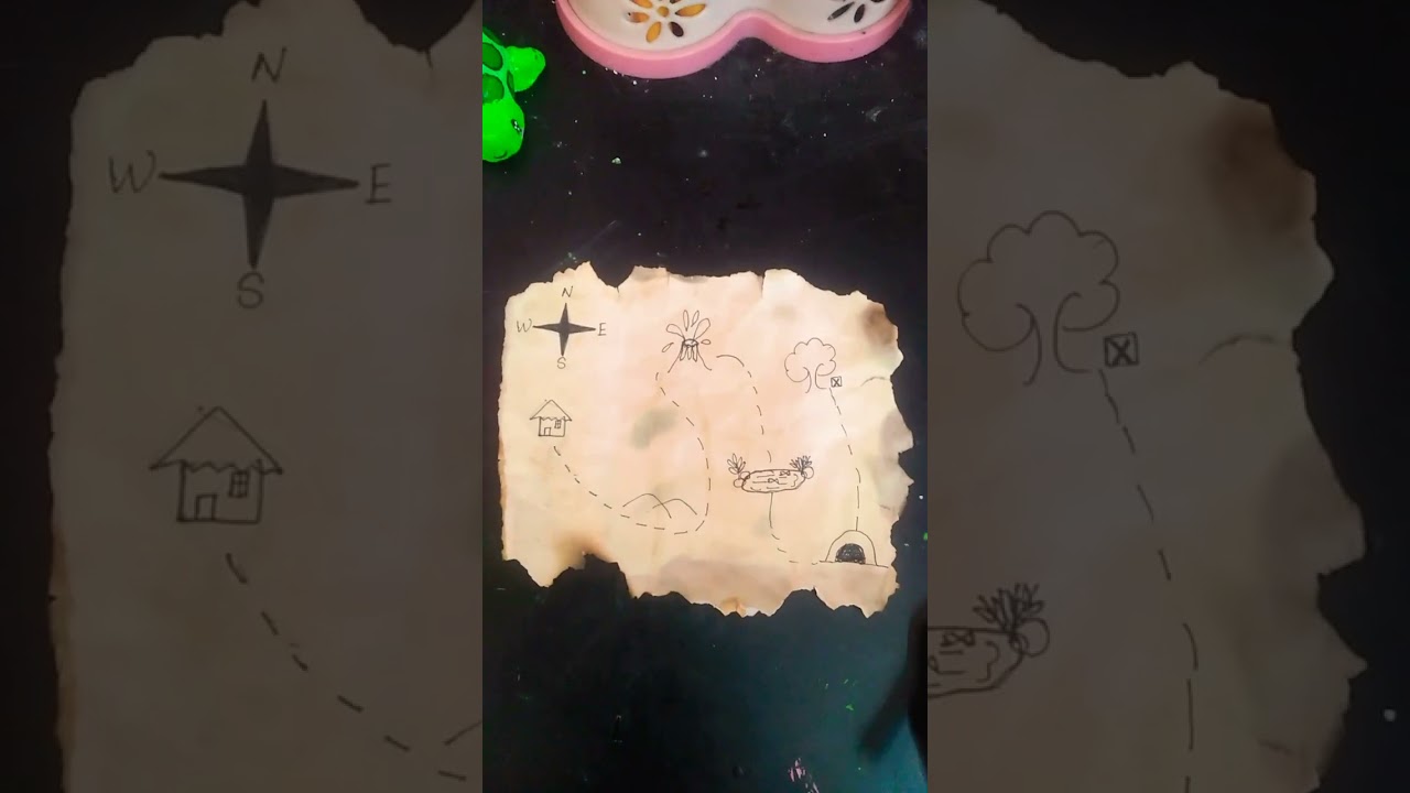 I made treasure hunt map from homemade old paper#like#treasure#creative