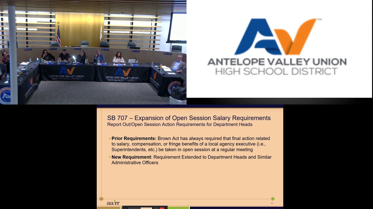 January 22, 2026 AVUHSD Regular Board Meeting - Work Study