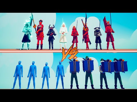 SAMURAI TEAM vs RANDOM TEAM & PRESENT ELF TEAM - Totally Accurate Battle Simulator | TABS