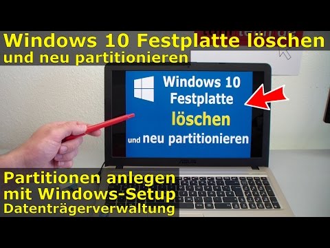 Windows 10 Festplatte/SSD - Partitionen löschen + formatieren + neu anlegen