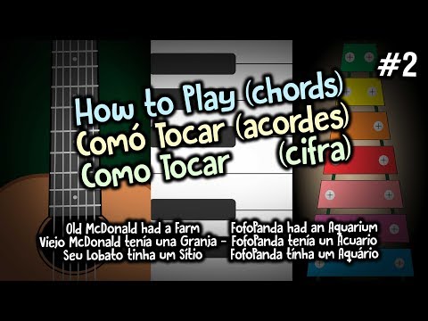 How to Play (Chords) | #2 Old McDonald had a Farm | Keyboards (Piano) + Guitar + Xylophone | 4K