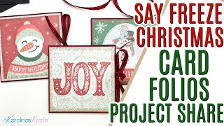 Christmas Card Trifold Card Folio from 12x12 Paper Pads, Using up Say Freeze 12x12 Paper & Cutaparts