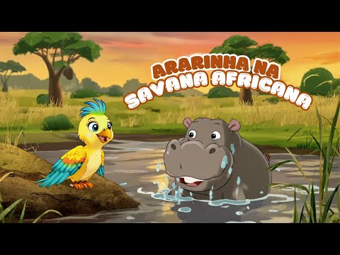 Ararinha na Savana Africana 🦁 Aventuras com Leões, Elefantes e Girafas🦜 | Música Infantil Animada