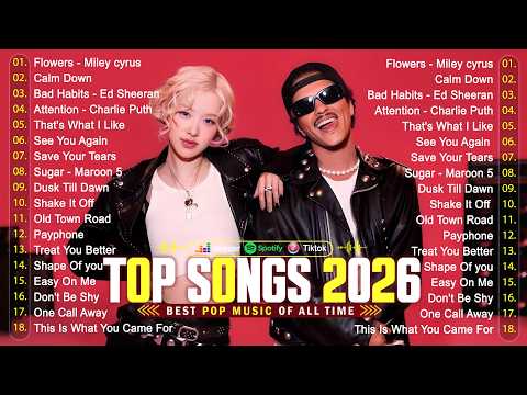 Rihanna, Maroon 5, The Weeknd, Dua Lipa, Adele, Ed Sheeran, Bruno Mars 🌞 Billboard Top 50 This Week