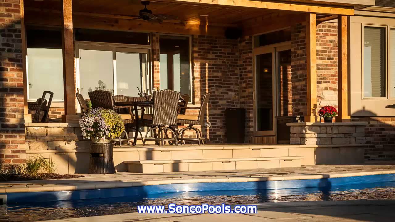 Fiberglass Inground Swimming Pool and Paverscape Video Sonco Pools and Spas Rockford IL