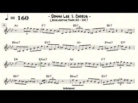 Donna Lee Melody With Metronome (Accelerating Tempo 120-200)