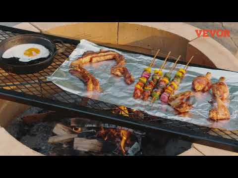 VEVOR X-Marks Fire Pit Grill Grate: Ultimate BBQ Gear for Camping & Outdoor Parties!