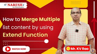 Download the video "Python Tutorial: Combining Lists with the Extend Function | NareshIT"
