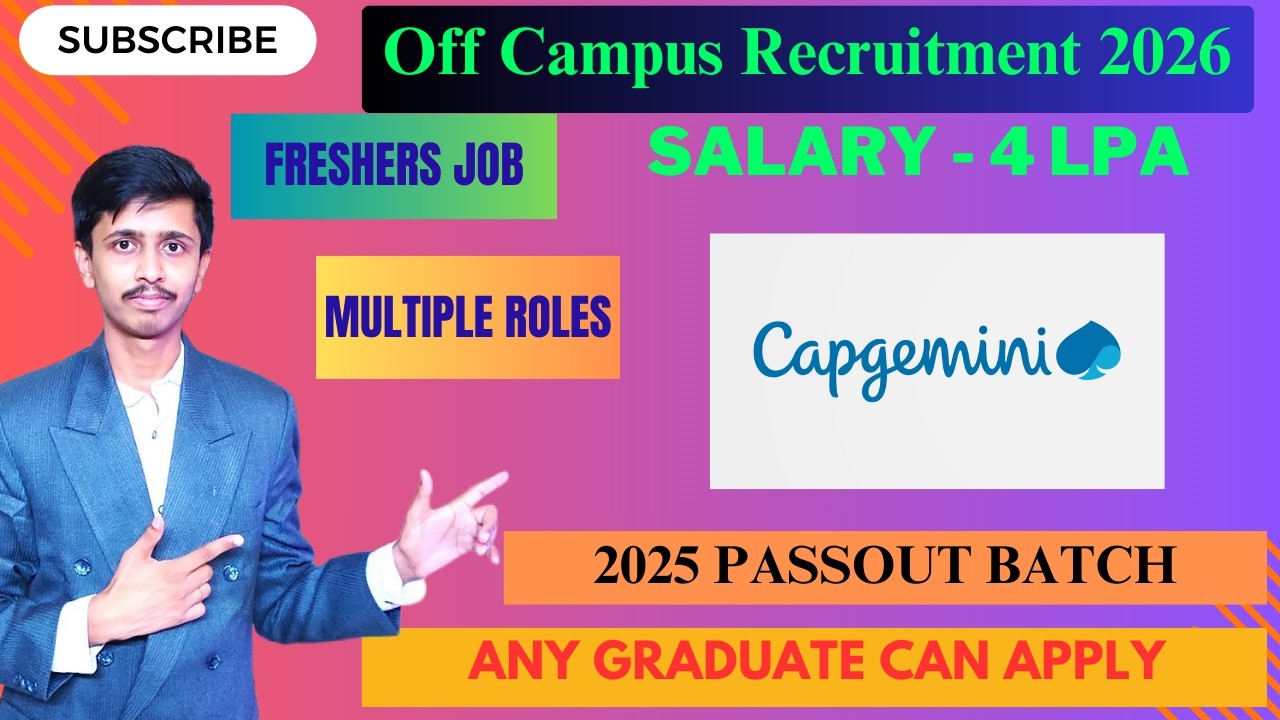 Capgemini Recruitment 2026 for Freshers | Capgemini Hiring 2026 | Freshers Job | Jobs 2026