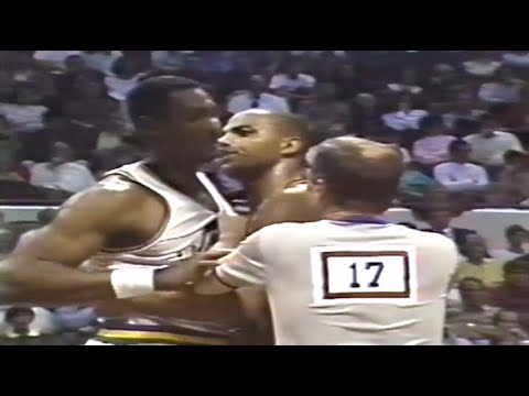 Charles Barkley gets in Karl Malone’s face HEATED (11/30/1987)