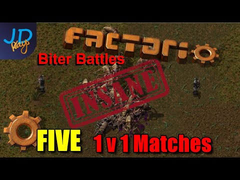 Factorio PvP Biter Battles | Shoutcast | FIVE 1v1 Matches