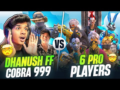 😨DHANUSH FF , DFG COBRA  VS  6 PRO👑 PLAYERS | 1 VS 6🔥| FREE FIRE IN TELUGU #dfg #freefire