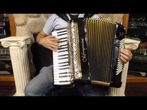 MENGPREF37396BG - Black Gold Mengascini Preferita 373 Piano Accordion LMM 37 96 $3999