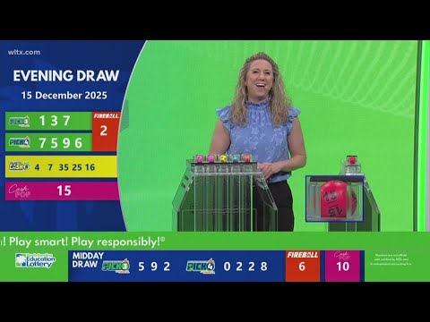 Evening SC winning lottery numbers for December 15, 2025