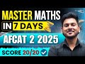 AFCAT 2 2025 Maths Score 20 20 With This 7 Days Master Formula