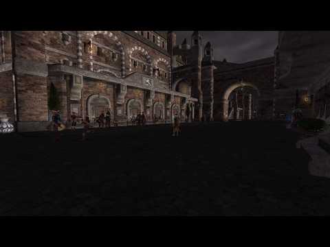 FFXI Christmas in Lower Jeuno, Christmas Music with HD mods - 2 hours