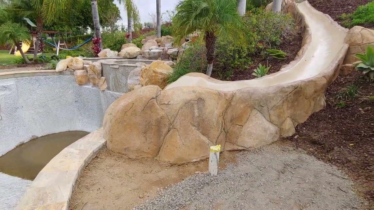 Finished Faux Rock Pool Slide, SHORTY!