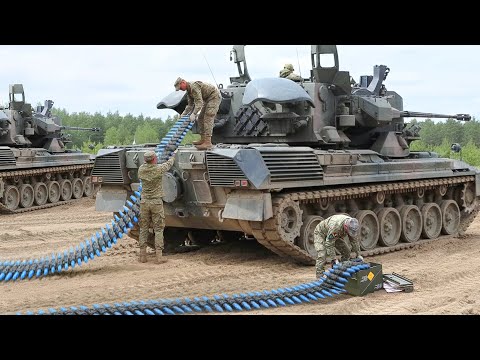 Loading & Firing the Scary Cannons of Massive European Anti Aircraft Tank