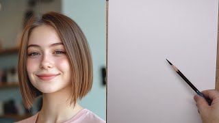 How to draw easy girl face for beginners | Portrait Drawing Tutorial