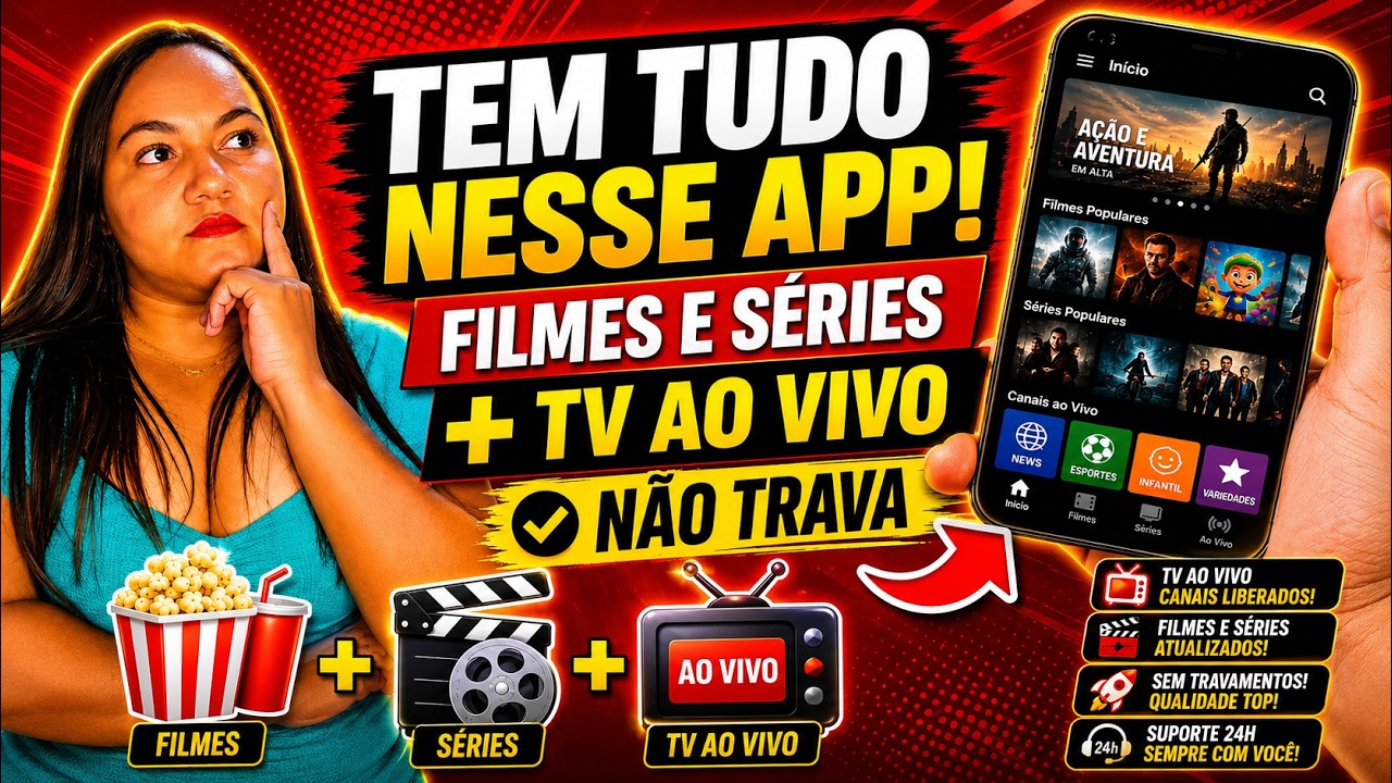 MELHOR APP PARA FILMES E SÉRIES E TV AO VIVO | Completo, Rápido e Sem Travamentos