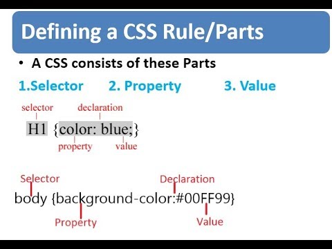 2 Defining a CSS Rule or Parts Selector Property Value
