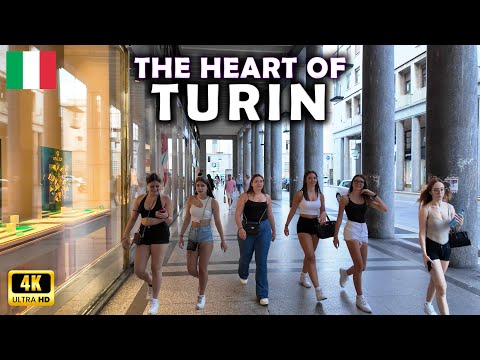 Turin City Centre in Italy 🇮🇹 Walking Tour in 4K
