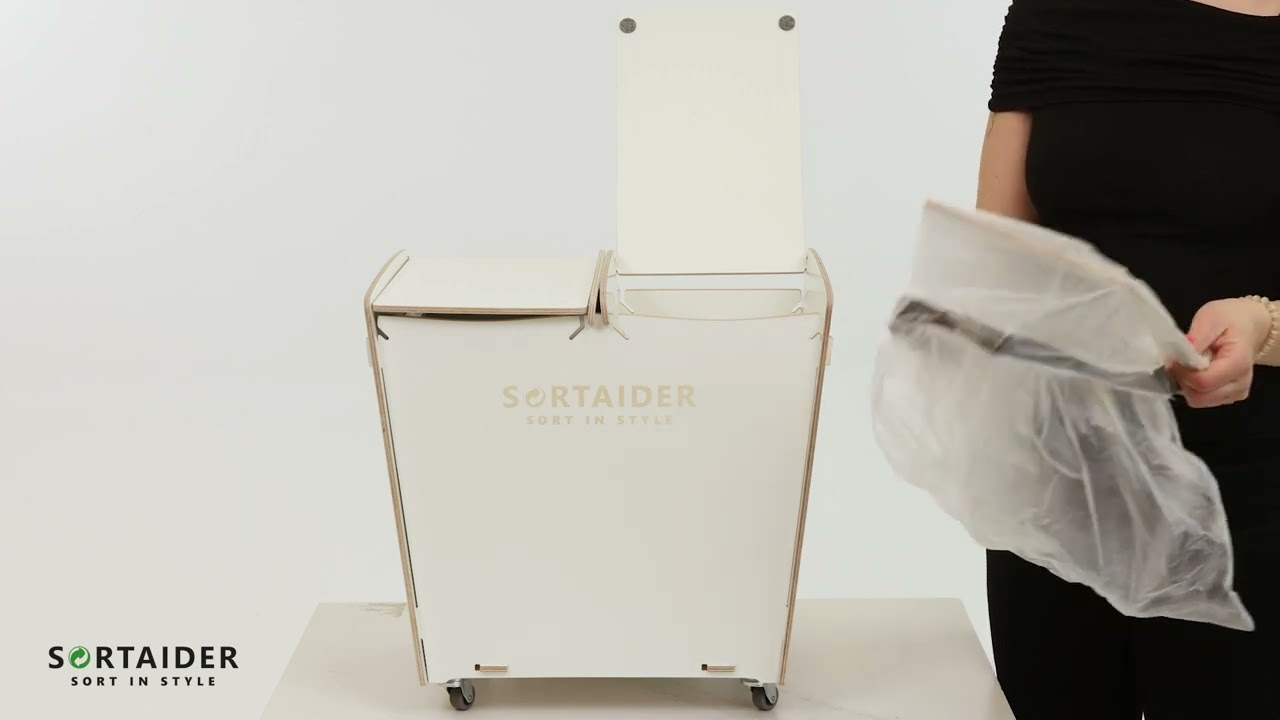 Trash Garbage Bin Waste Sorting Solution Sorta 2x20 White Sortaider