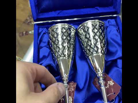 Набор из шести серебряных фужеров Капля, ф067-6