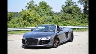 Audi R8 V10 Spyder for sale! Exhaust sound clips (Akrapovic) and full walk around video...
