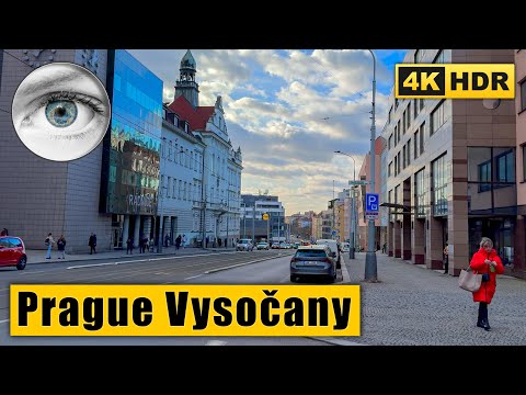 Prague - Vysočany Walking Tour - Exploring neighbourhoods 🇨🇿 Czech Republic 4k HDR ASMR