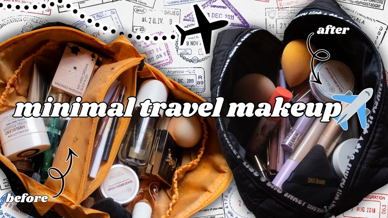 my *TINY* travel makeup bag for 1 month in Asia!