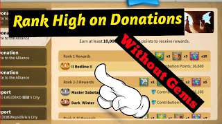 Rank High on Daily Contributions ( No Gems needed) - Rise of Kingdoms