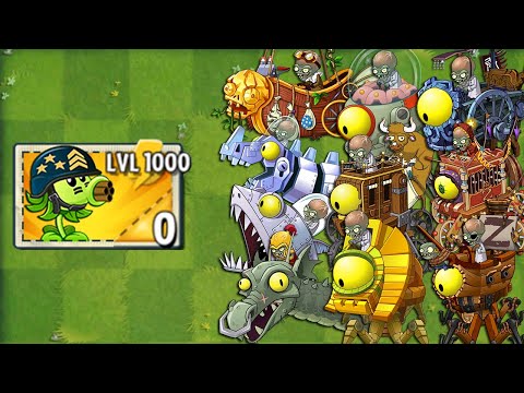 Plants vs Zombies 2 Final Boss - Mega Gatling Pea LEVEL 1000 vs All ZomBoss Fight (PvZ 2 v9.9.1)