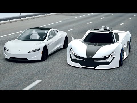 Apex AP-0 vs Tesla Roadster - Drag Race 20 KM