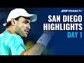 Karatsev Faces Delbonis; Fognini & Fritz In Action | San Diego 2021 Highlights Day 1